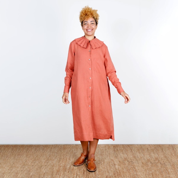 Hero Bloom Pleat Dress Red Clayt
