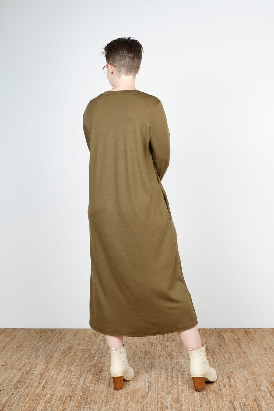 Back Olive Mabel Dress Make by TFS Stay Stitch Patterns Beanie