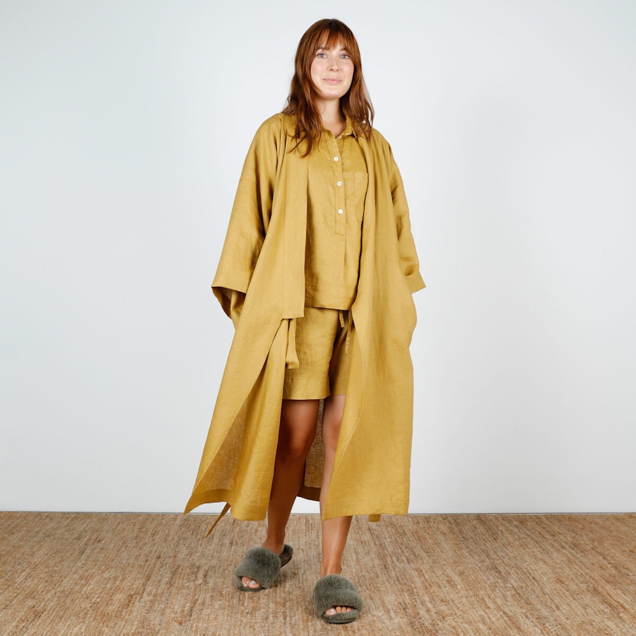SQ Front Lichen Vintage Finish Linen Lucie Robe Make by TFS Sparrow Set