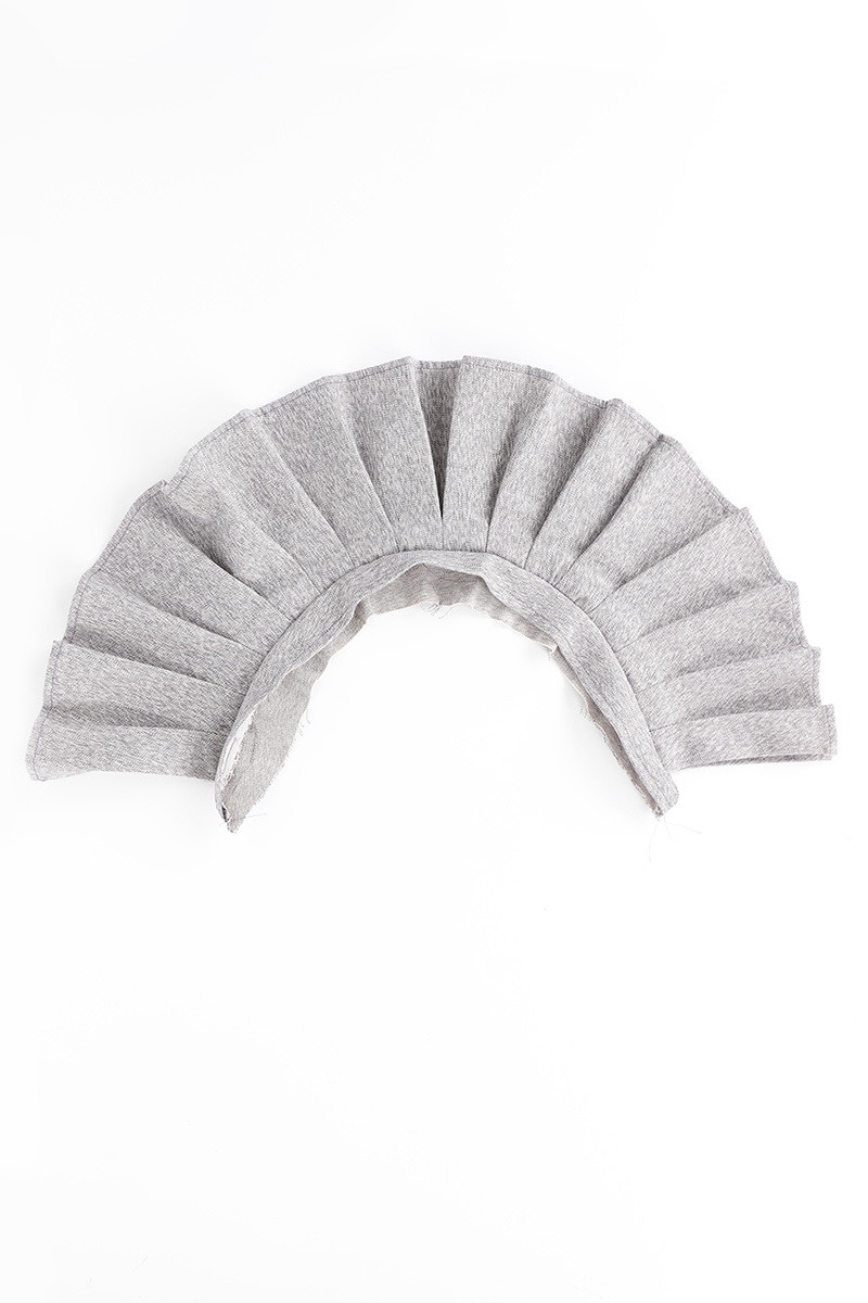 13 Pleated Collar attached to collar stand