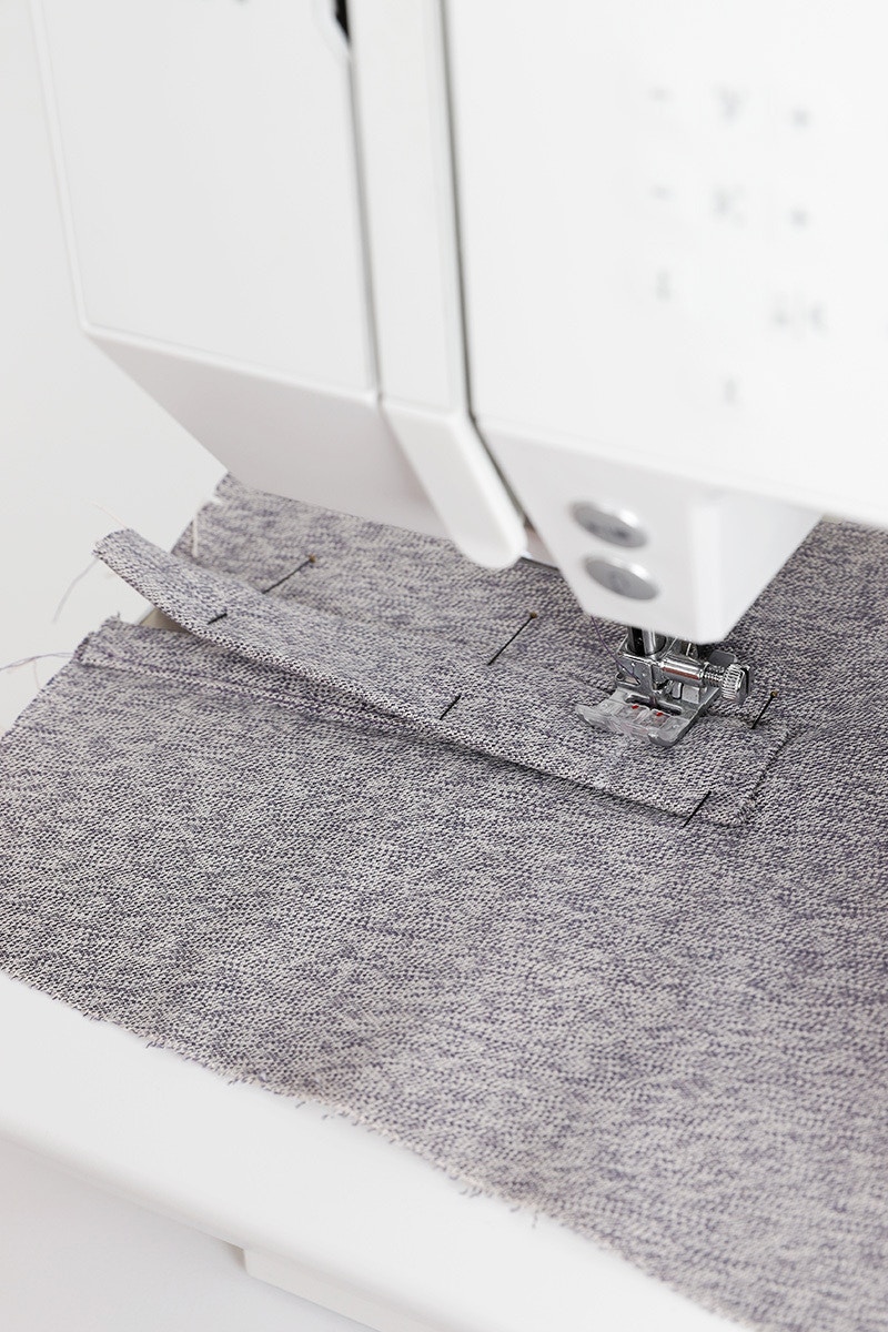 18 Sew Chalked Line on Placket