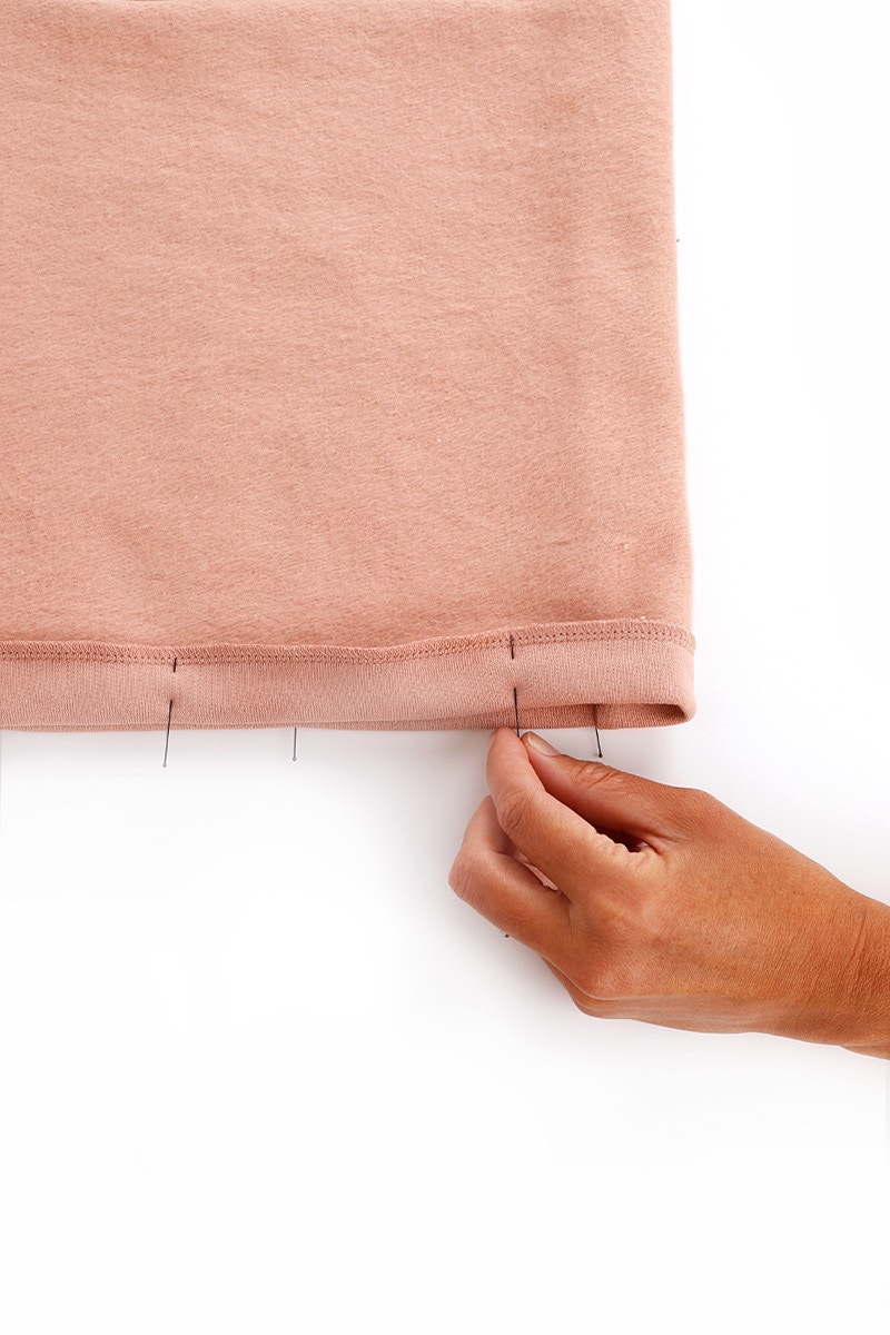 44 cuff wide leg hem pinning