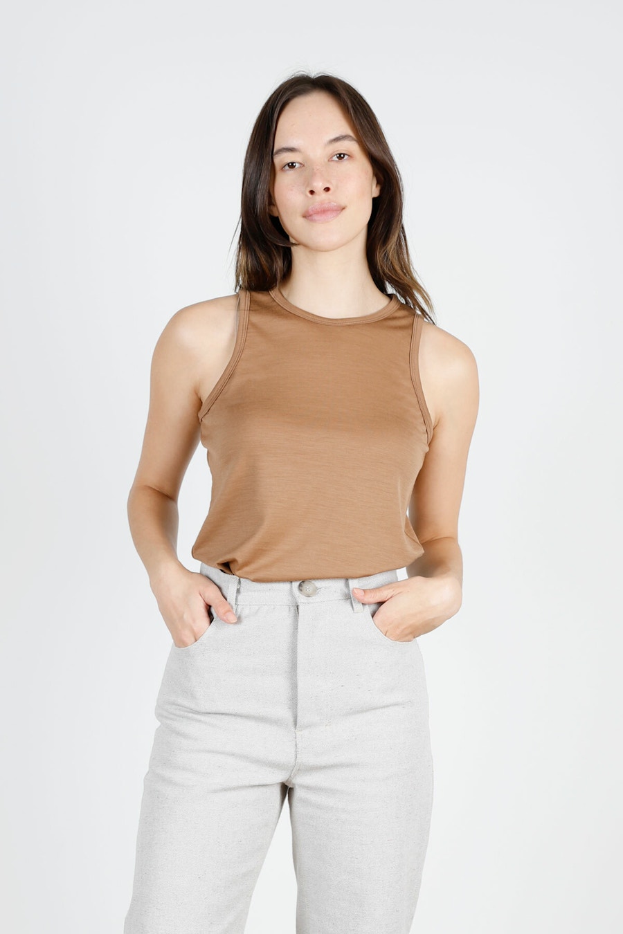 Chestnut Main Fog Tee Tank Hack Make by TFS Organic Cotton