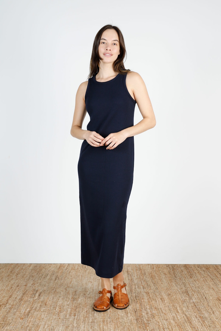 Navy Front Fog Tee Tank Hack Make by TFS Organic Cotton