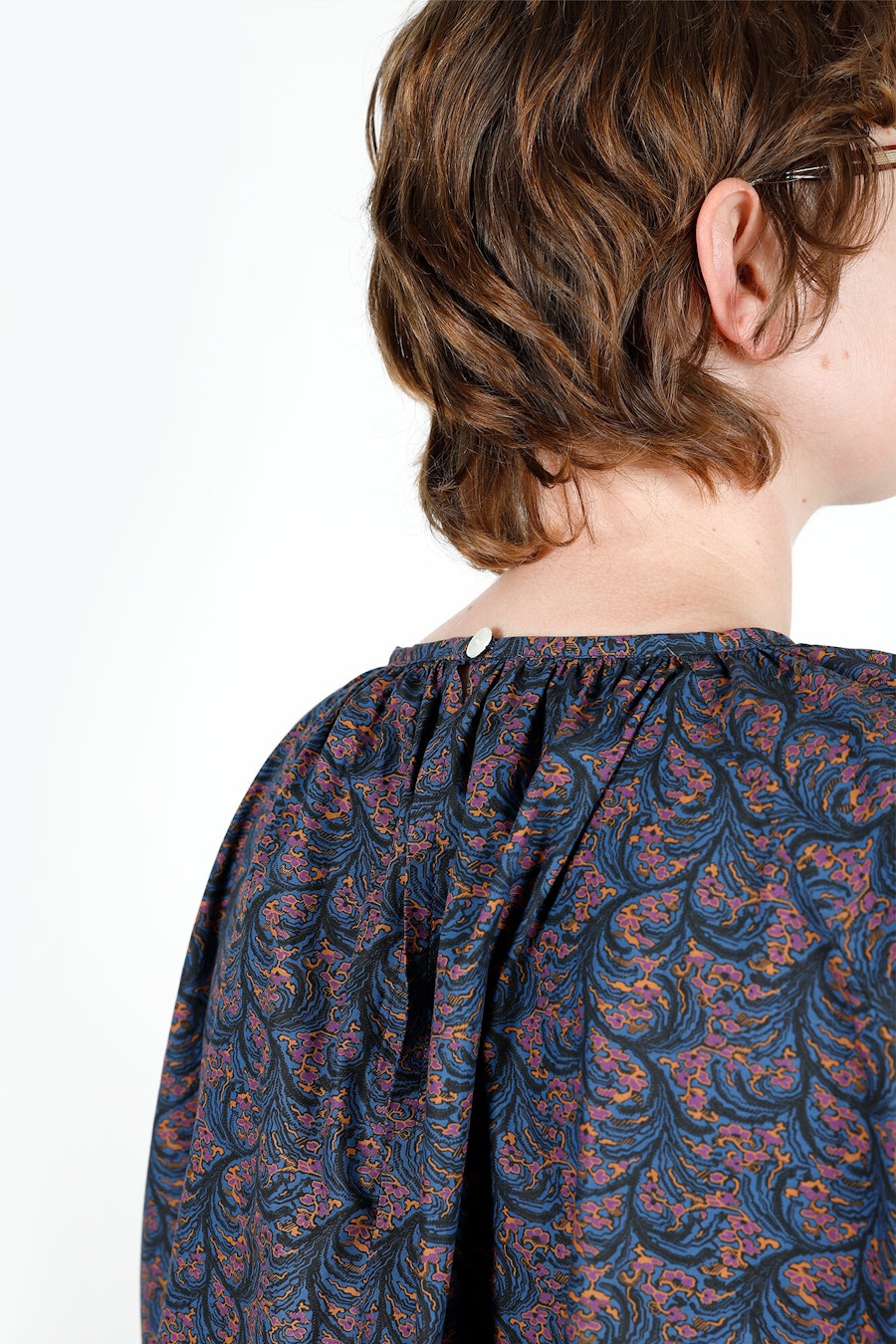 Steph Liberty Paint Sparrow Button Crop