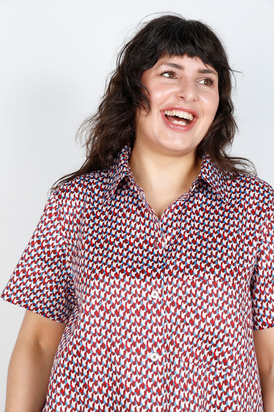 Front Crop Bloom Shirt in Prints Cass Pant Make by TFS