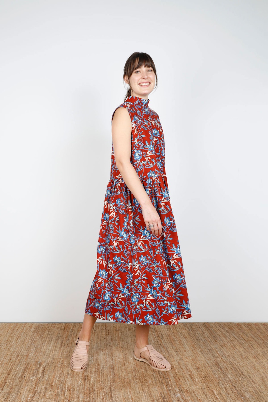 Front Side Ivy Dress in Iris Print Make by TFS