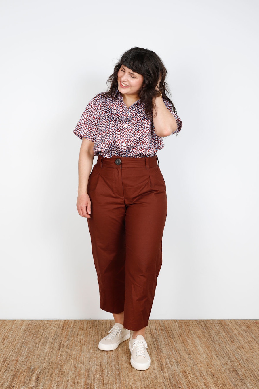 Front Tucked Bloom Shirt in Prints Cass Pant Make by TFS