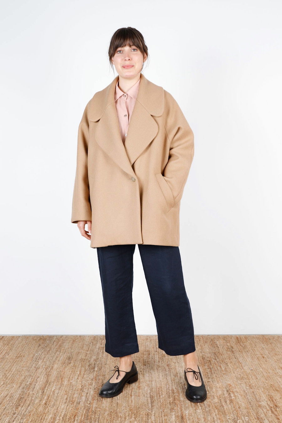 Edit Front Fawn Wool Make by TFS Short Poppy Coat