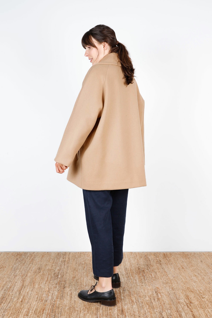 Edit Side Back Fawn Wool Make by TFS Short Poppy Coat