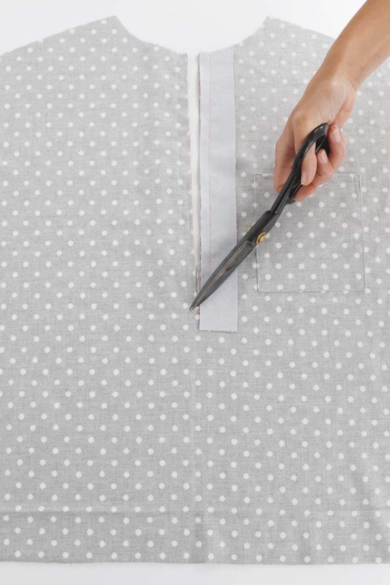 23 cutting angle on placket front