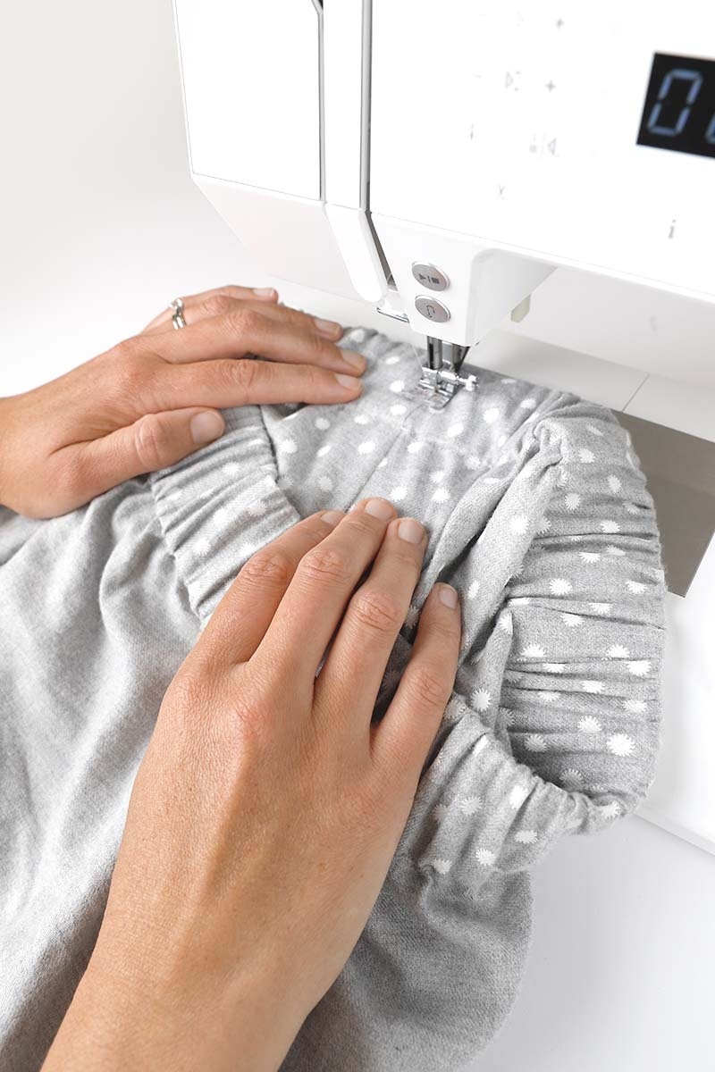 19 sewing elastic at back seam