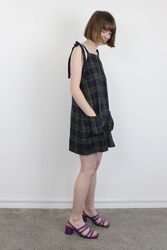 Double Playsuit Linen Plaid Fabric By The Fabric Store