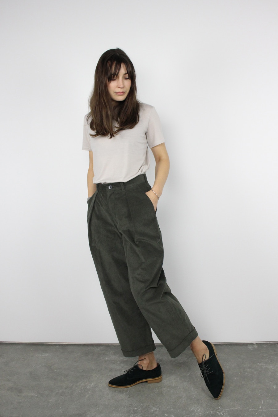 Side terra pant the fabric store cord green back