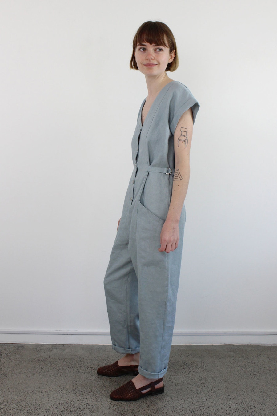 Yari Jumpsuit Side View Fabric By The Fabric Store