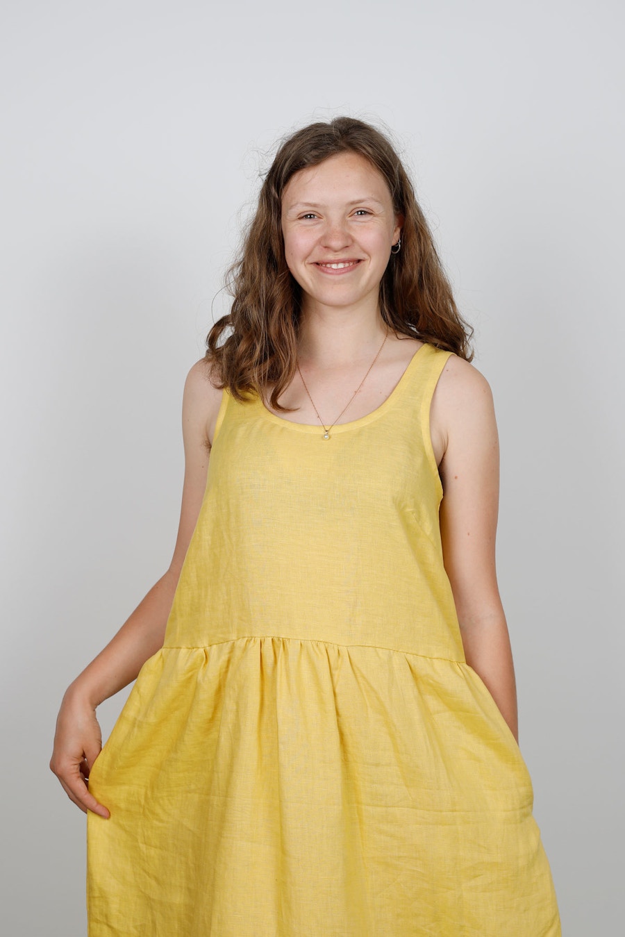 Smile peppermint mag bardon dress buttercup lvf inen by the fabric store