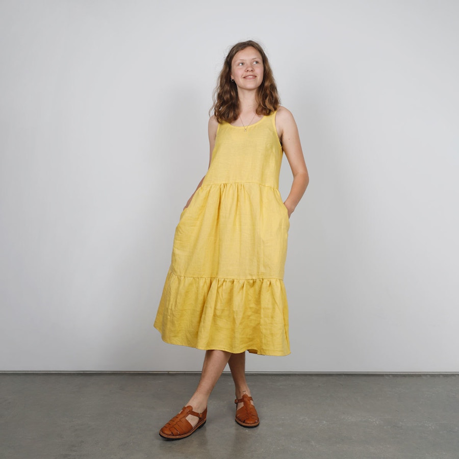 Sq peppermint mag bardon dress buttercup linen by the fabric store