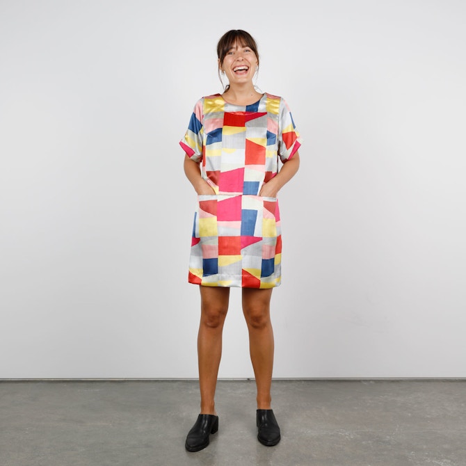 Paint Print Cielo Dress The Fabric Store Hero