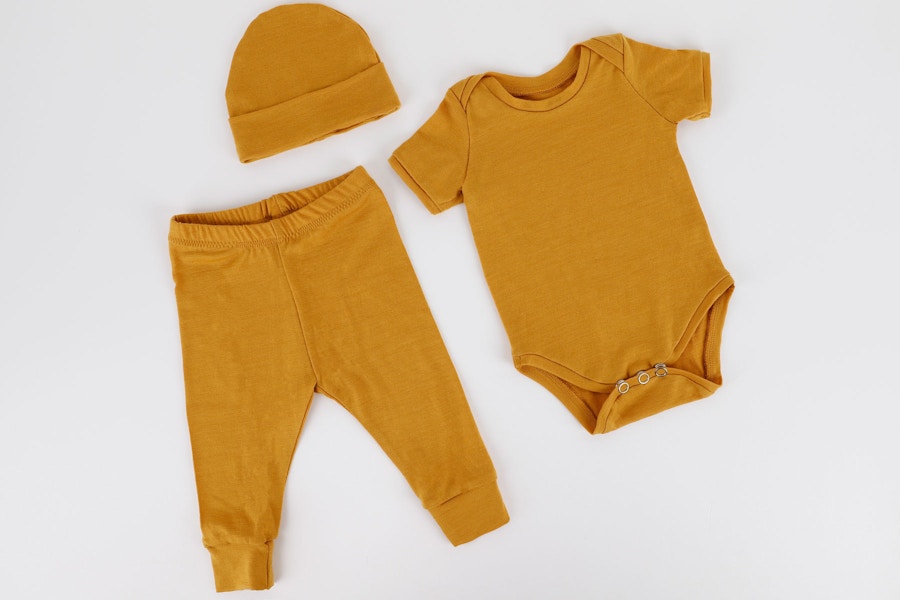 New baby essentials marigold set zq merino by the fabric store