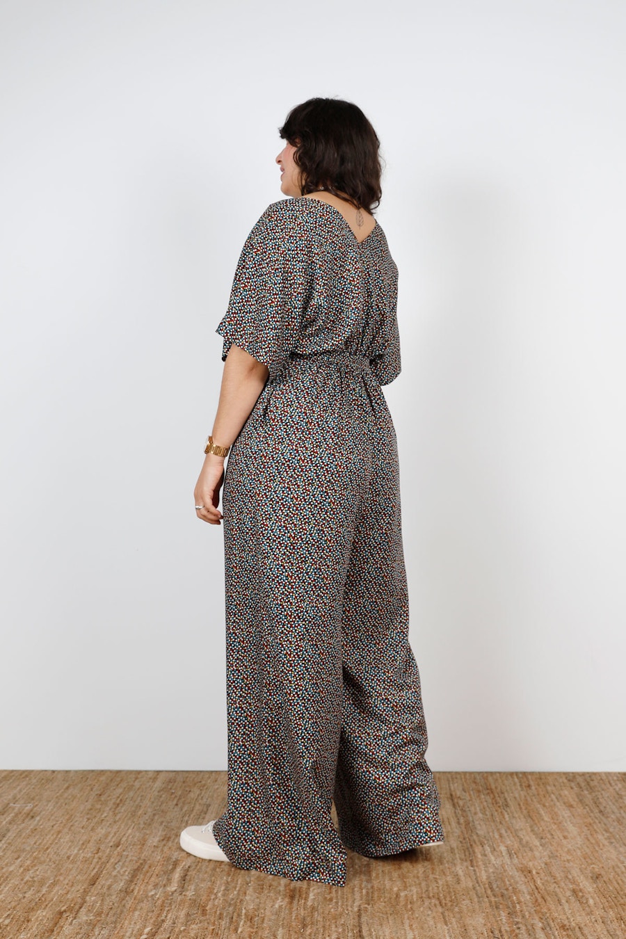 Back The Assembly Line Wide Leg Jumpsuit The Fabric Store Linen Fabric Suggestions