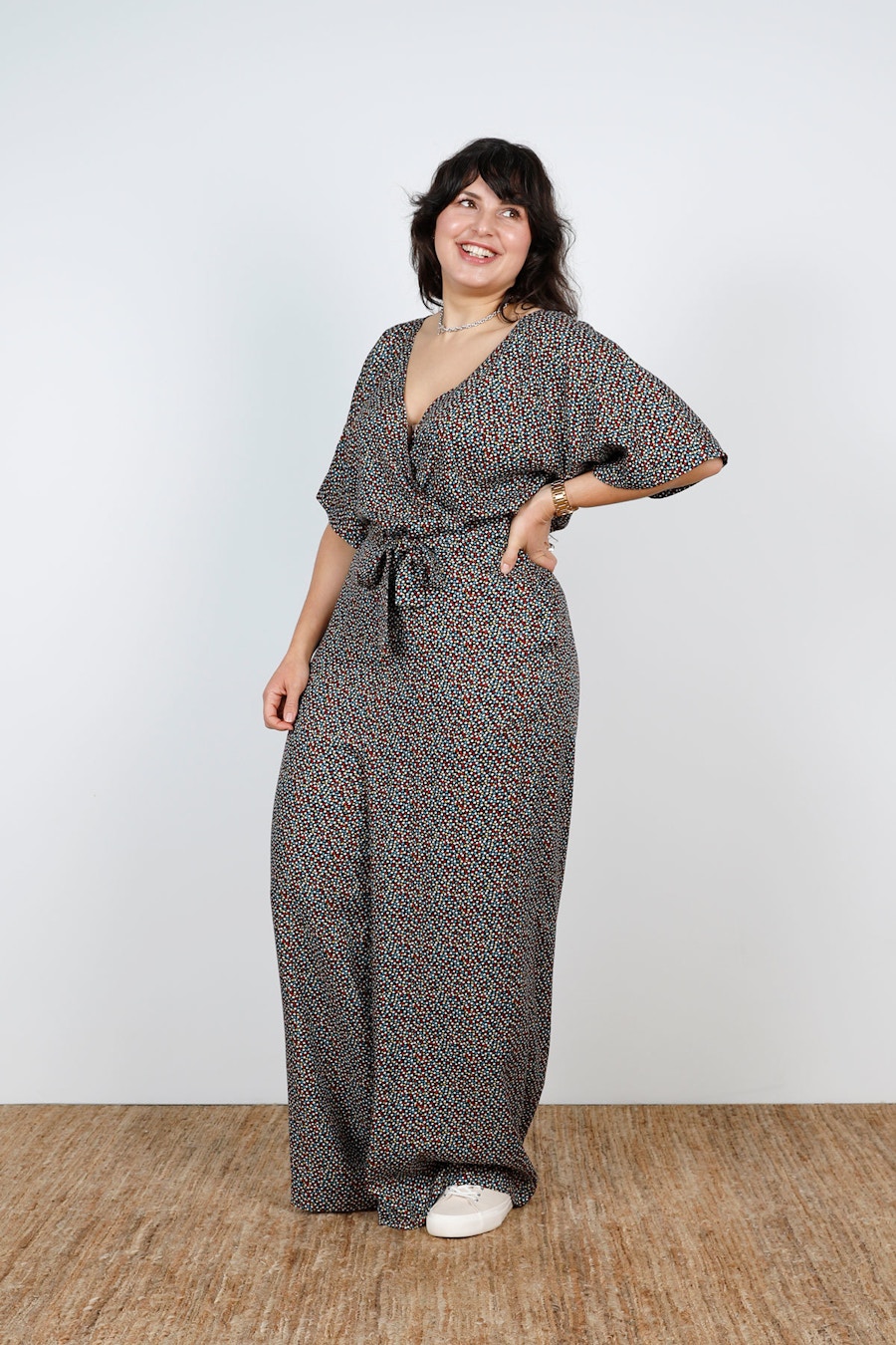 Front hip The Assembly Line Wide Leg Jumpsuit The Fabric Store Linen Fabric Suggestions