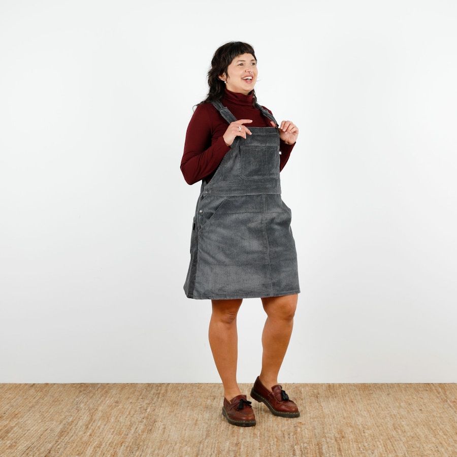 SQ Margo Pinafore Zosia Front Holding Pinafore