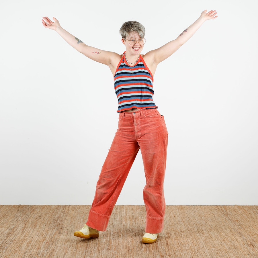 SQ Bianca Merino Halter Hands Up Smiling