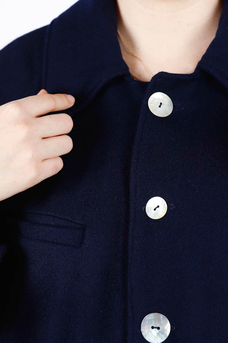 Crop Amy Darcy Coat Collar Detail