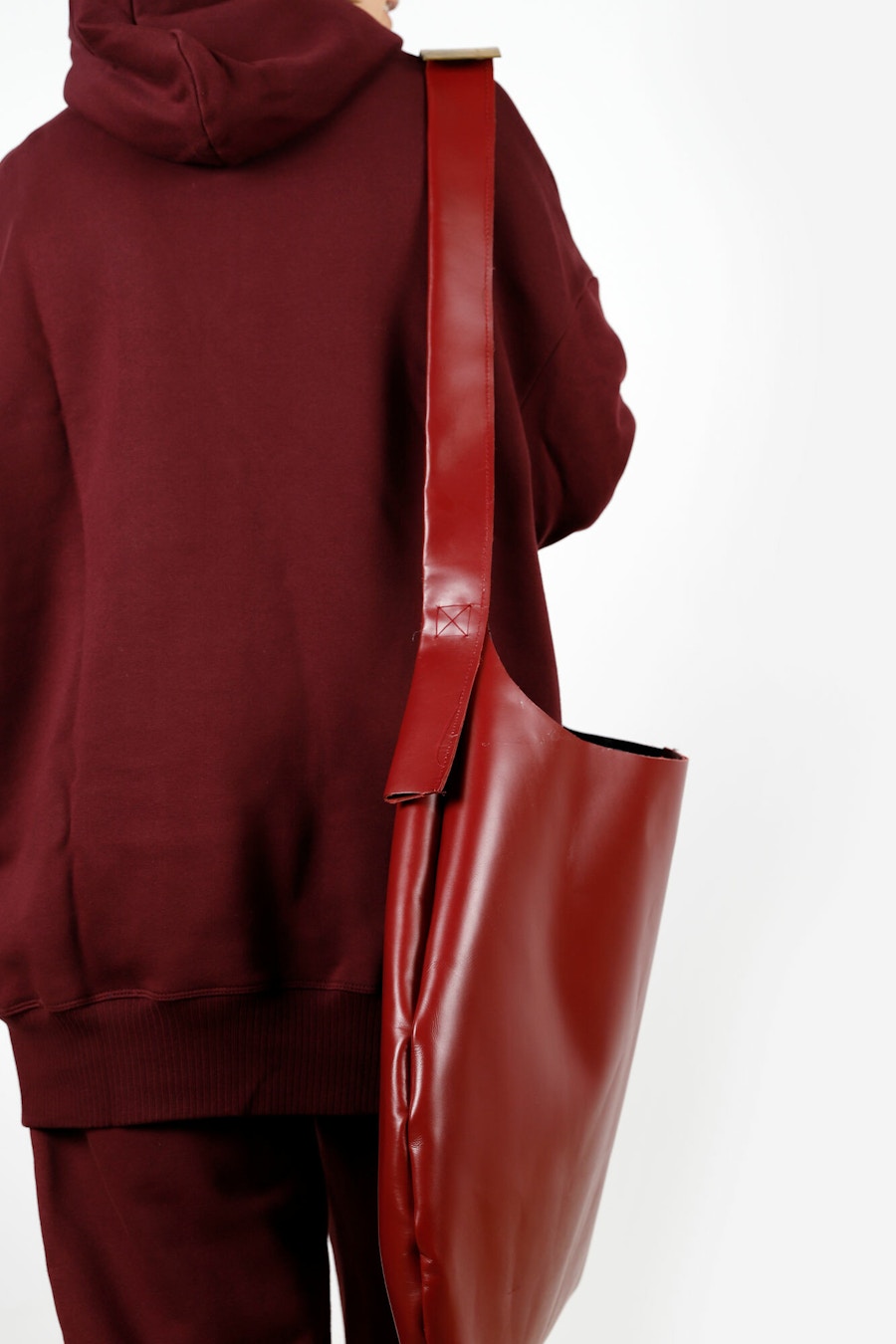 Big Red Handbag Back Shoulder
