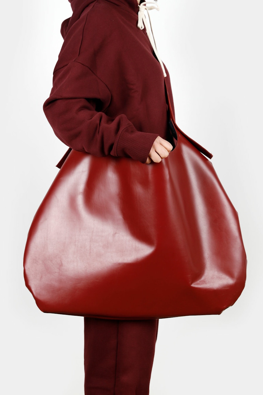 Big Red Handbag Side