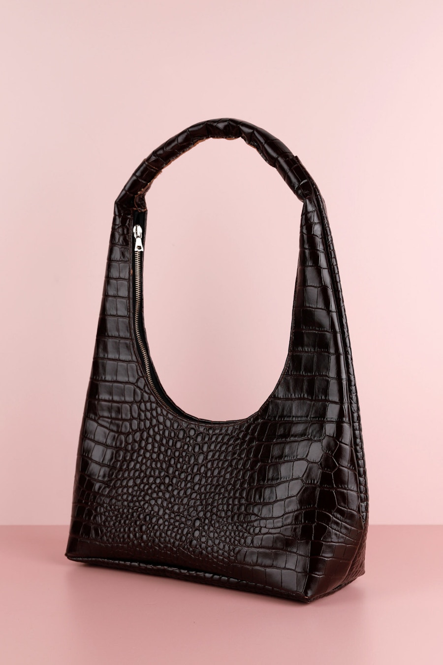 Maroon Croc Handbag Pink