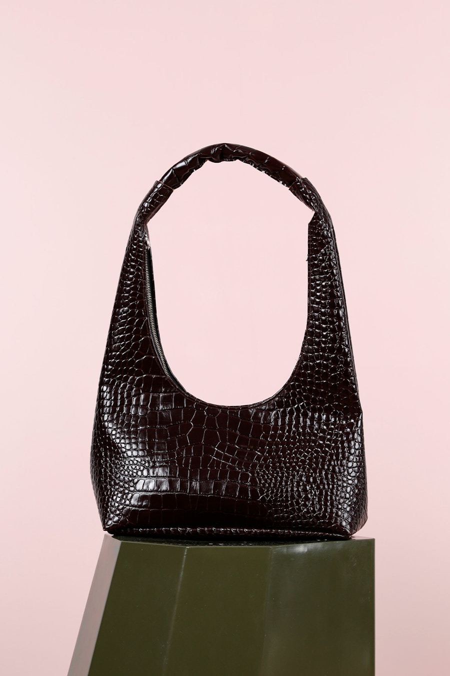 Maroon Croc Handbag Stool