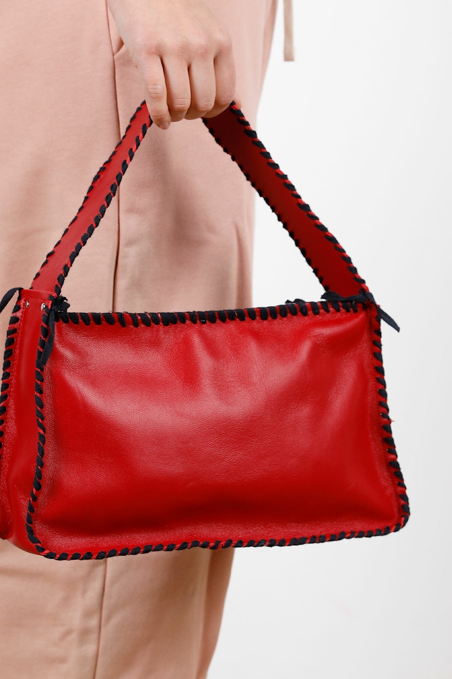 Red Handbag Holding