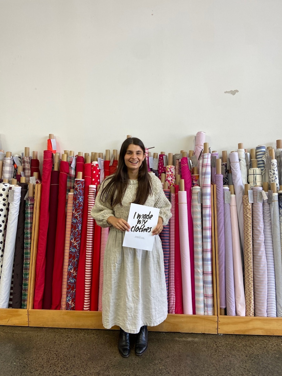 CHCH Martina Hand Knit HW Linen Skirt
