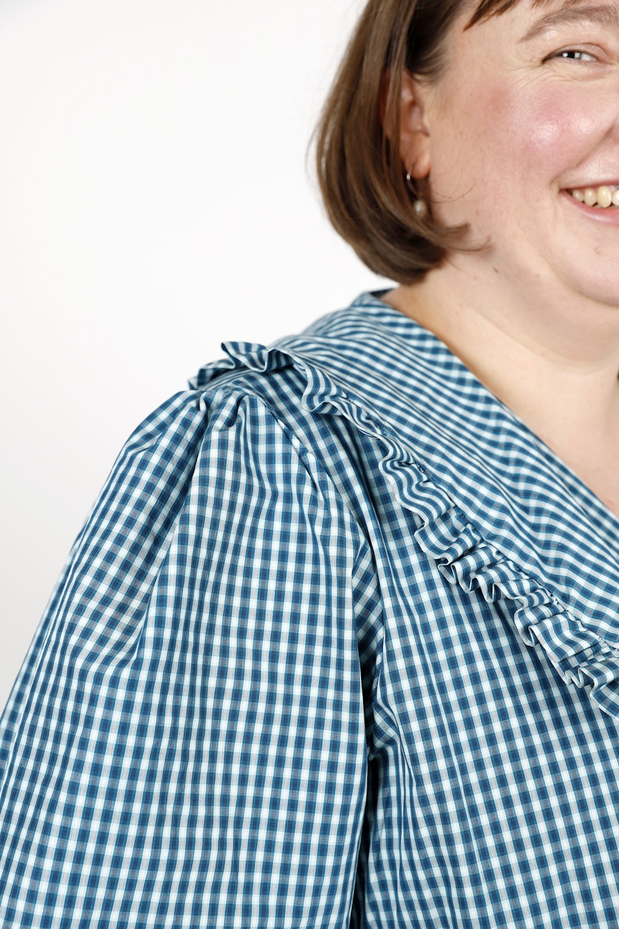 Charlotte Gather Wrap Dress Shoulder