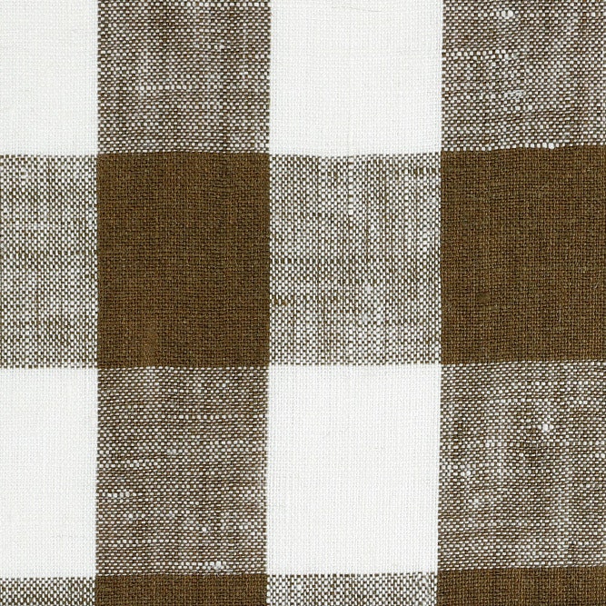 Olive Bold Gingham Linen Swatch